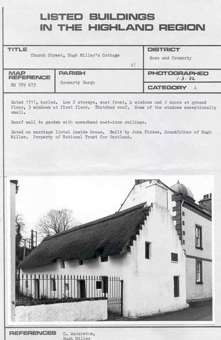 Cromarty, Church Street, Hugh Miller's Cottage.jpg