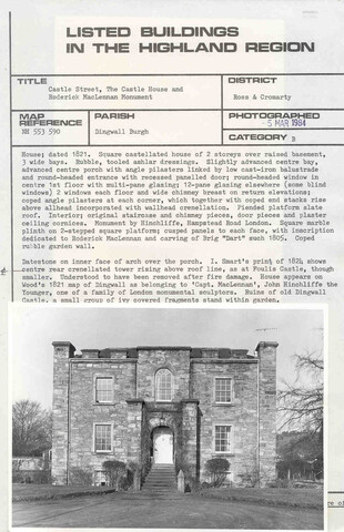 Dingwall, Castle House & Maclennan Monument.jpg