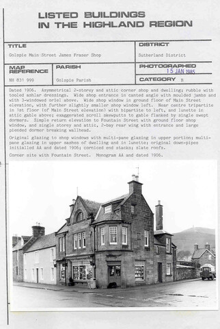 Golspie, High Street, James Fraser Shop.jpg