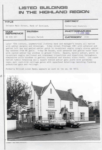 Golspie, Main Street, Bank of Scotland.jpg