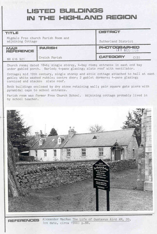 Migdale Free Church, former school and cottage.jpg