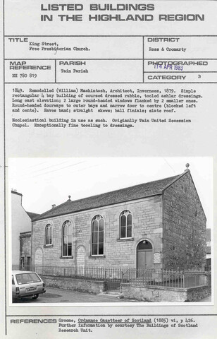 Tain, King Street, Free Presbyterian Church.jpg