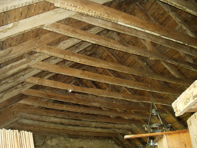 exposed roof timbers 2003.JPG