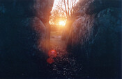 Clava NE Cairn Midwinter Sunset 1995.jpg