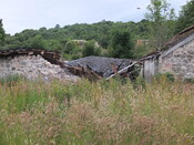 EHG5196_04. view from south of steading showing caved in roof of steading.JPG