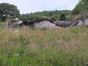 EHG5196_05. view from south of steading showing collapsed roof.JPG